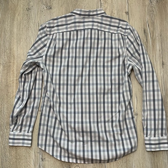 Gap Non Iron Slim Fit Button Down Shirt Grey Sz L - Picture 2 of 10